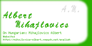 albert mihajlovics business card